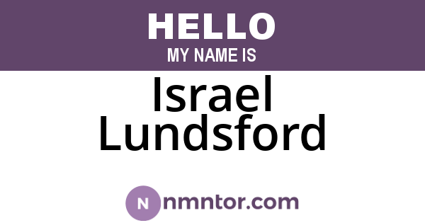 Israel Lundsford