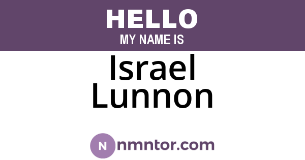 Israel Lunnon