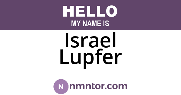 Israel Lupfer