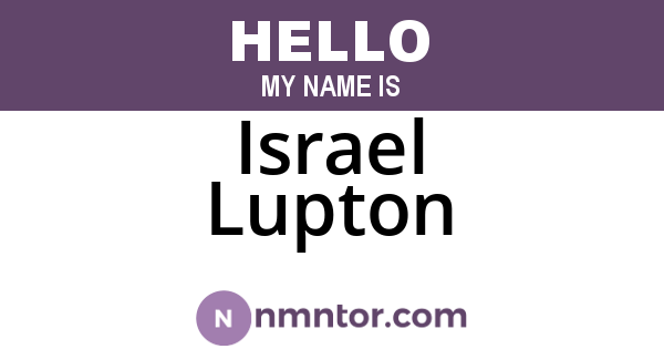 Israel Lupton