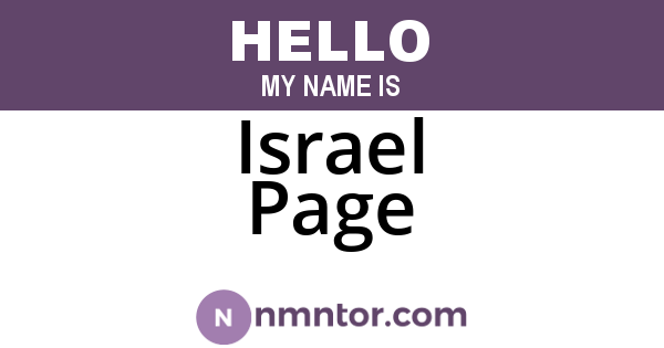Israel Page