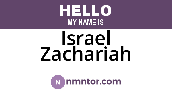 Israel Zachariah