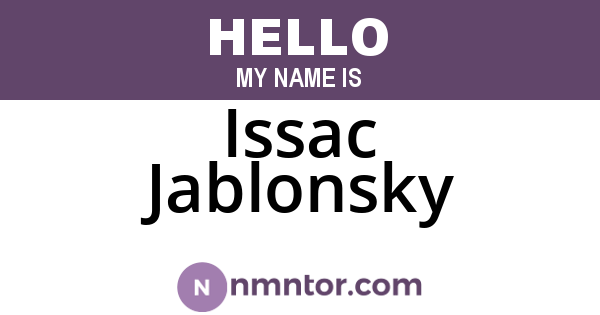 Issac Jablonsky