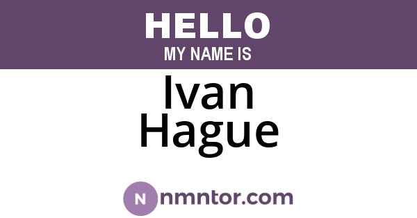 Ivan Hague