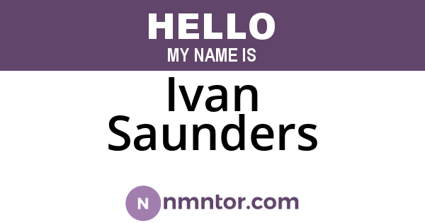 Ivan Saunders