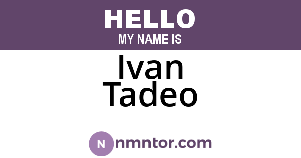 Ivan Tadeo