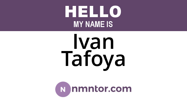 Ivan Tafoya