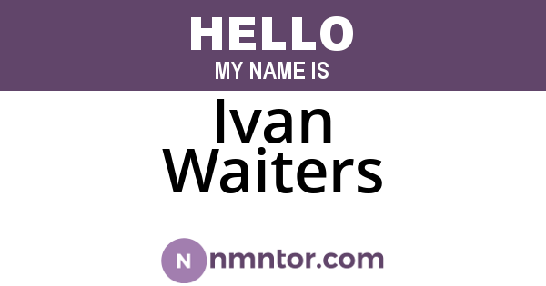Ivan Waiters
