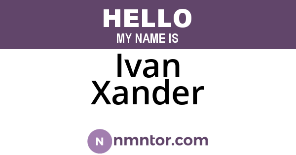 Ivan Xander