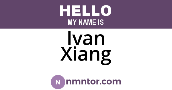 Ivan Xiang