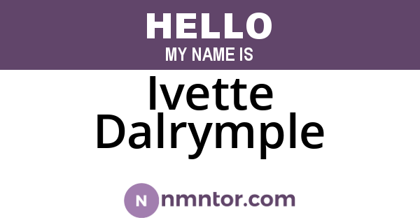 Ivette Dalrymple