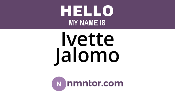 Ivette Jalomo
