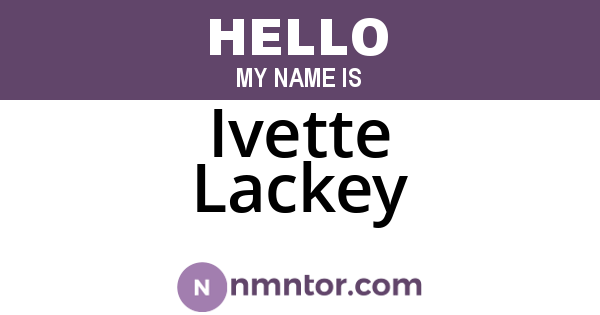 Ivette Lackey
