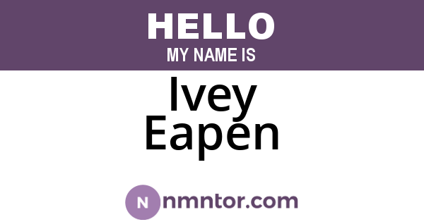 Ivey Eapen