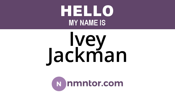 Ivey Jackman