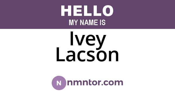 Ivey Lacson