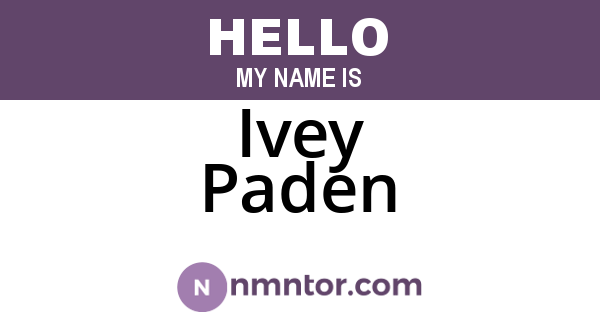 Ivey Paden
