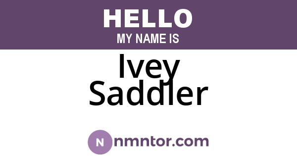 Ivey Saddler