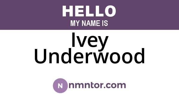 Ivey Underwood