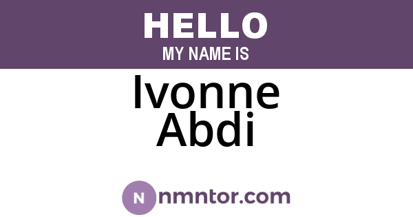 Ivonne Abdi