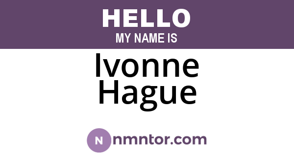 Ivonne Hague