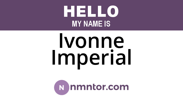 Ivonne Imperial