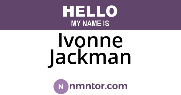 Ivonne Jackman