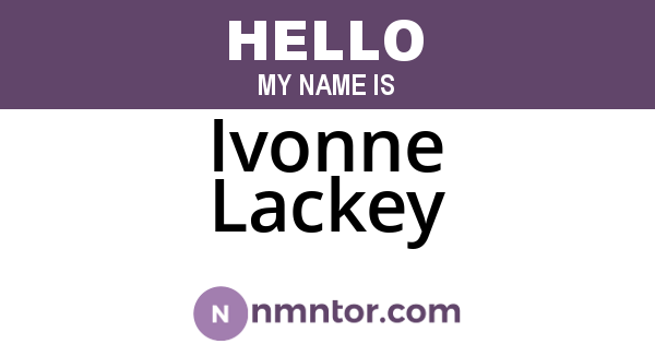 Ivonne Lackey