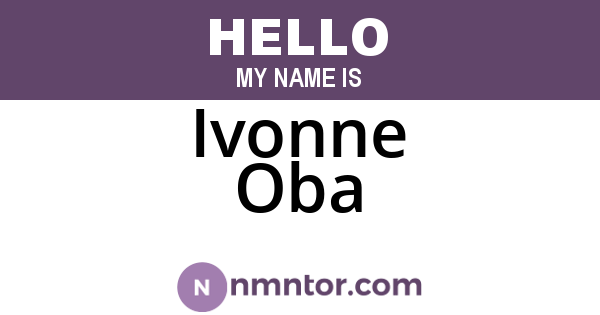 Ivonne Oba