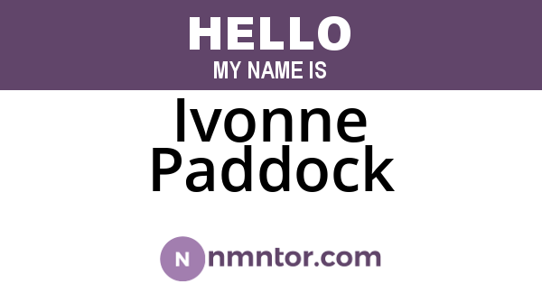 Ivonne Paddock