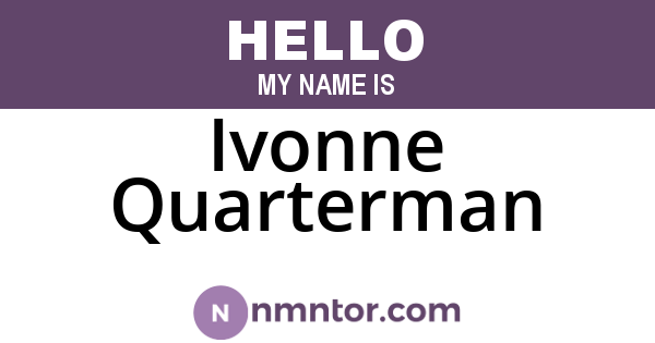 Ivonne Quarterman