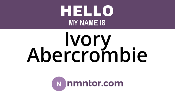 Ivory Abercrombie