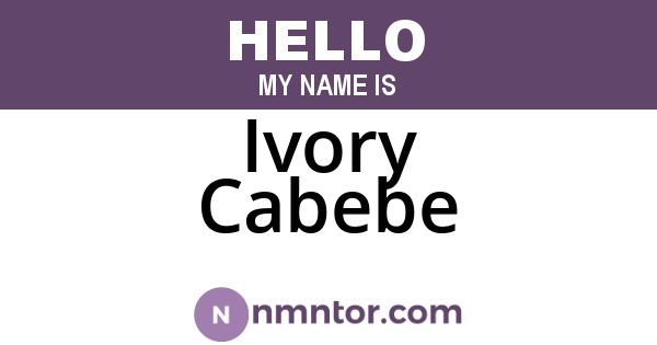 Ivory Cabebe