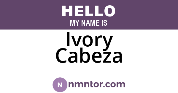 Ivory Cabeza