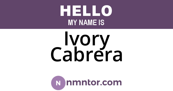 Ivory Cabrera