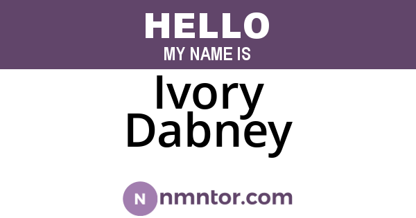 Ivory Dabney