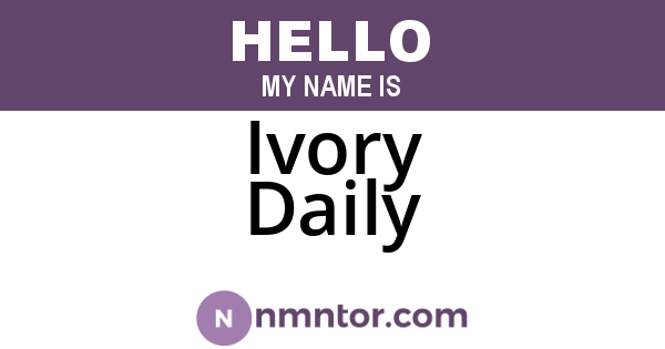 Ivory Daily