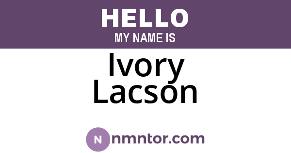 Ivory Lacson