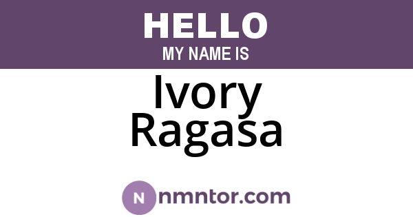 Ivory Ragasa