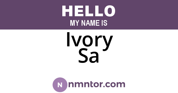Ivory Sa