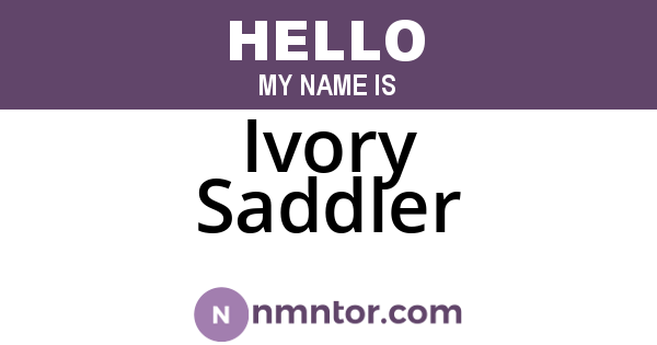 Ivory Saddler