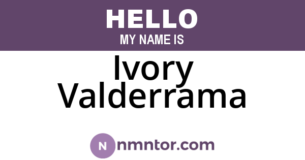 Ivory Valderrama