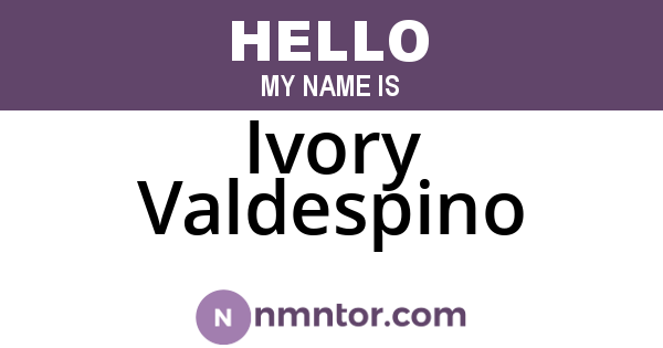 Ivory Valdespino