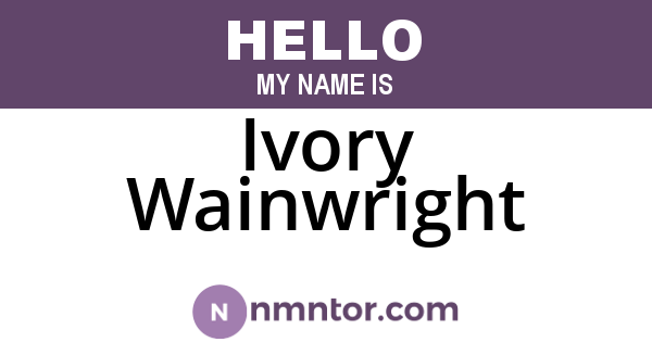 Ivory Wainwright