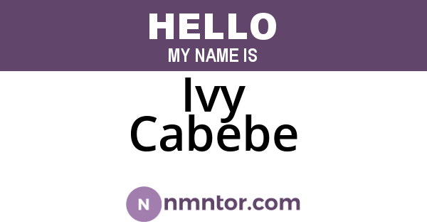 Ivy Cabebe