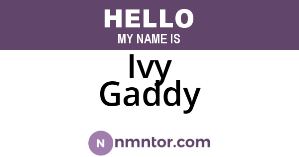 Ivy Gaddy