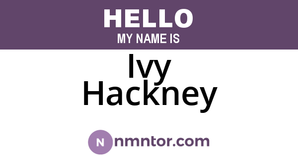 Ivy Hackney