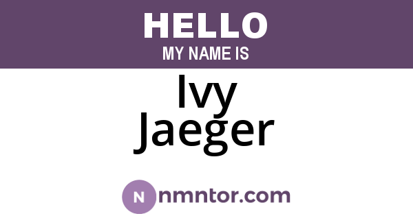 Ivy Jaeger