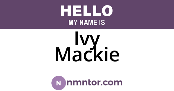 Ivy Mackie