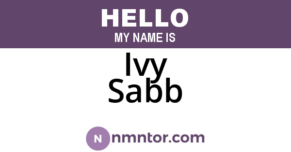 Ivy Sabb
